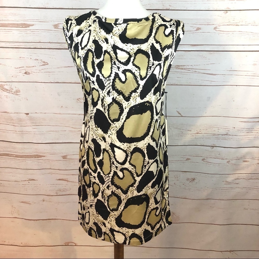 NWT Vertigo Paris Art Deco Snakeskin Python Shift Dress